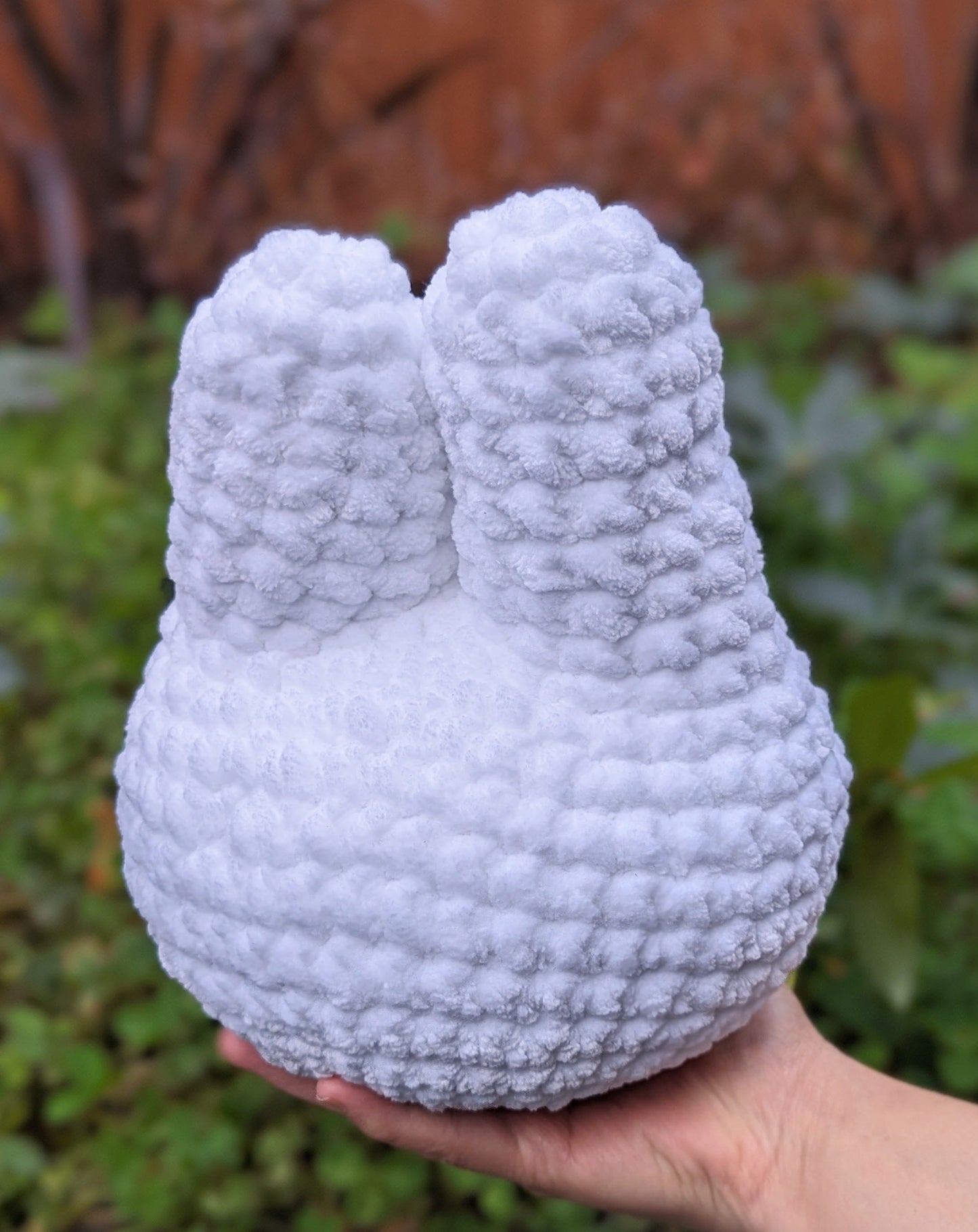 cute soft white bunny, stuffed animal plushie toy handmade with yarn miffy