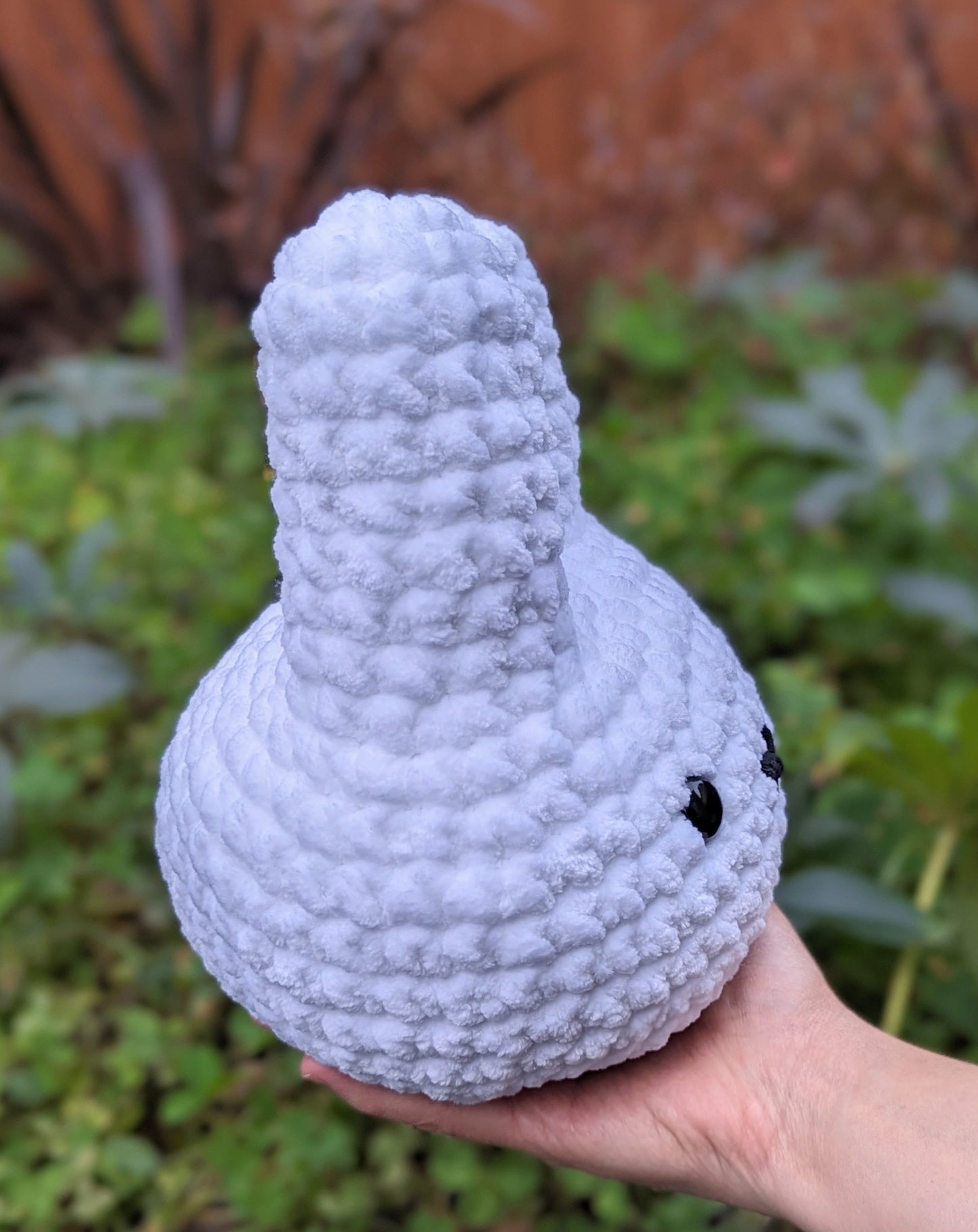 cute soft white bunny, stuffed animal plushie toy handmade with yarn miffy
